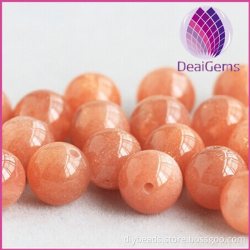 Fashion natural pink moonstone loose sun stone
